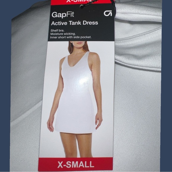 GapFit Women's Active Tank Dress w/ Built In Shorts  | Color: White | NEW/NWT!! - Picture 11 of 11